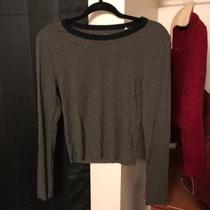 Olive/ black striped long sleeve shirt